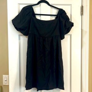 Black Dress with puff sleeves
